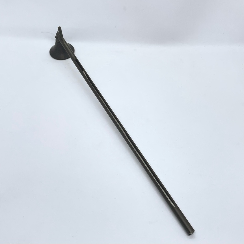 Vintage Brass Candle Snuffer with Wick Slide 11.25” Long & Wick